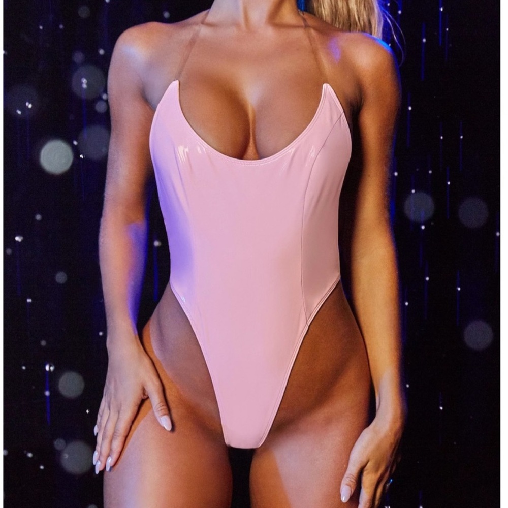 Oh Polly Pink Swim Bodysuit